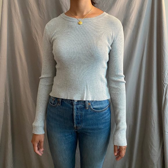 Which We Want Crossback Sweater in Grey Size M - Picture 4 of 6